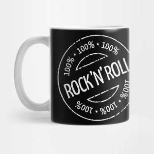 100% Rock 'n' Roll Stamp (White) Mug